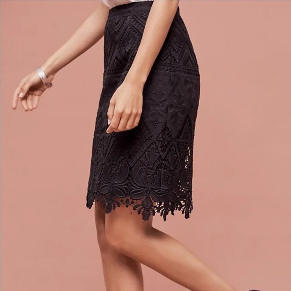 Anthropologie Moulinette Soeurs Garden Silhouette Lace Skirt‎ Size 2 - Picture 4 of 11